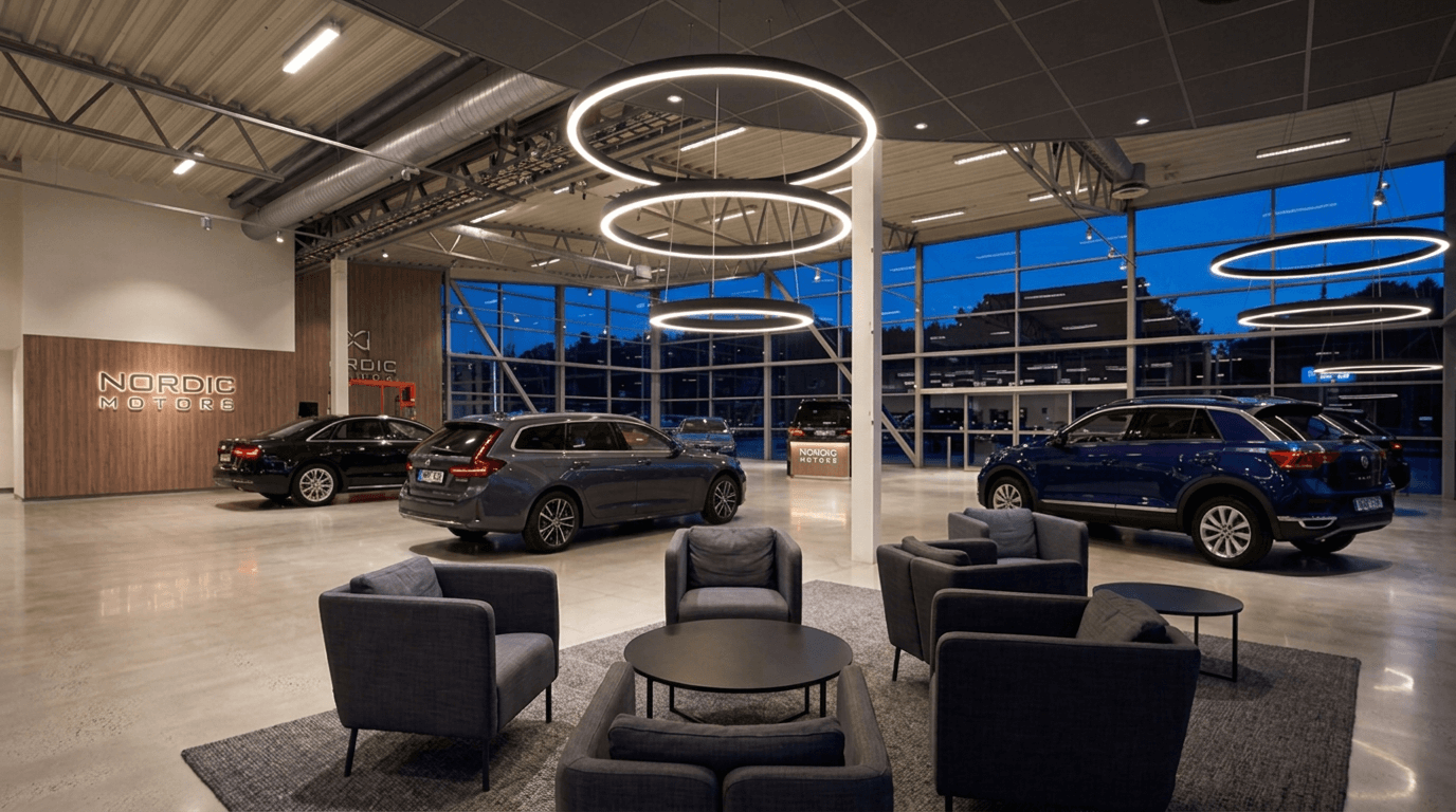 Nordic Motors showroom interiör